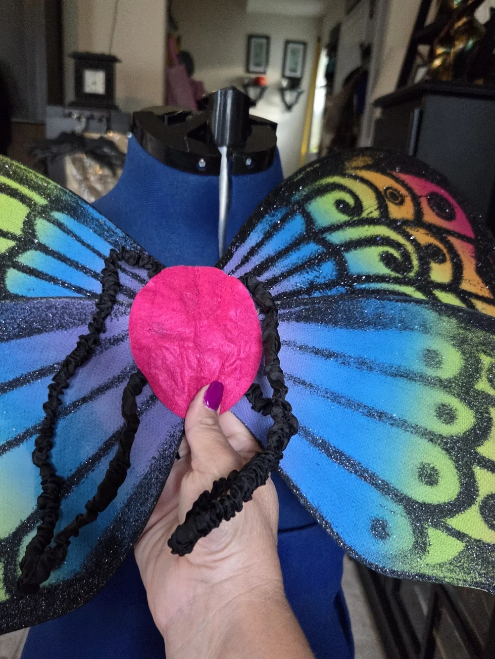 Kids Rainbow Butterfly One-Piece - Blue, Green, Pink